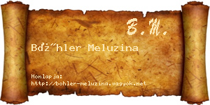 Böhler Meluzina névjegykártya